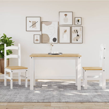 vidaXL Essstühle 2 Stk. Weiß 40x46x99 cm Massivholz Kiefer