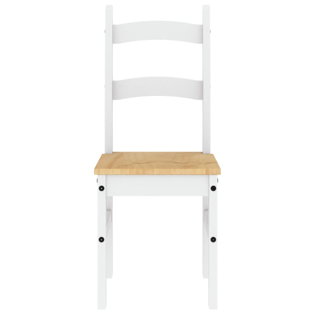 vidaXL Essstühle 2 Stk. Weiß 40x46x99 cm Massivholz Kiefer