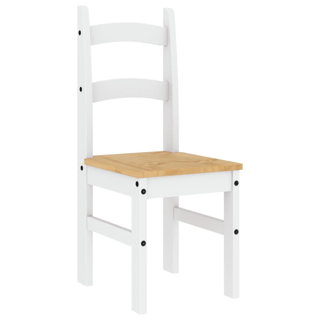 vidaXL Essstühle 2 Stk. Weiß 40x46x99 cm Massivholz Kiefer