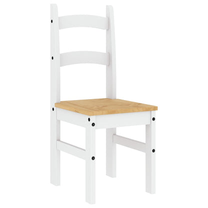 vidaXL Essstühle 2 Stk. Weiß 40x46x99 cm Massivholz Kiefer