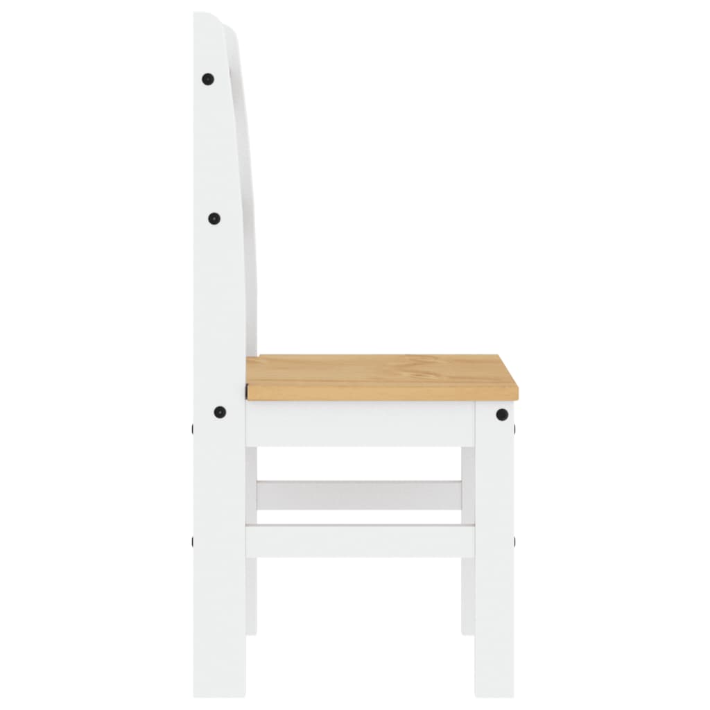 vidaXL Essstühle 2 Stk. Weiß 40x46x99 cm Massivholz Kiefer