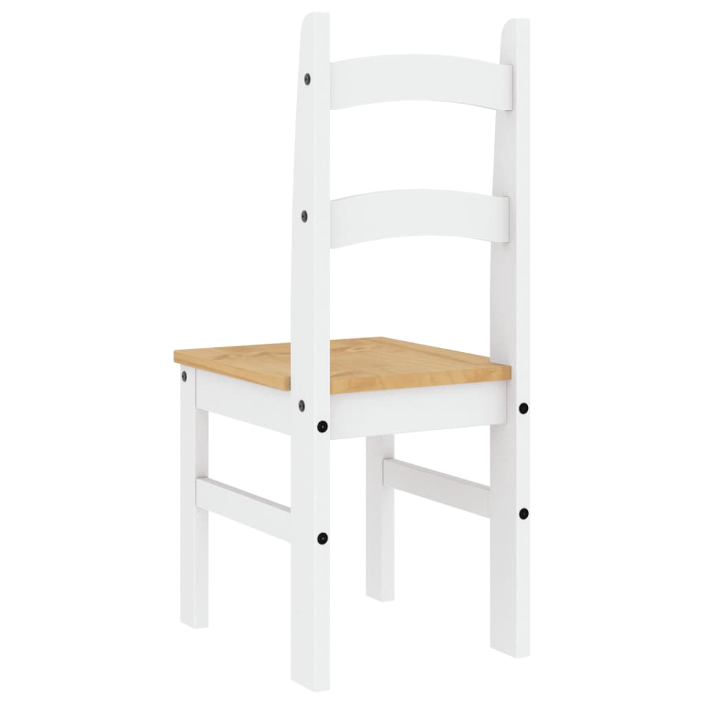 vidaXL Essstühle 2 Stk. Weiß 40x46x99 cm Massivholz Kiefer