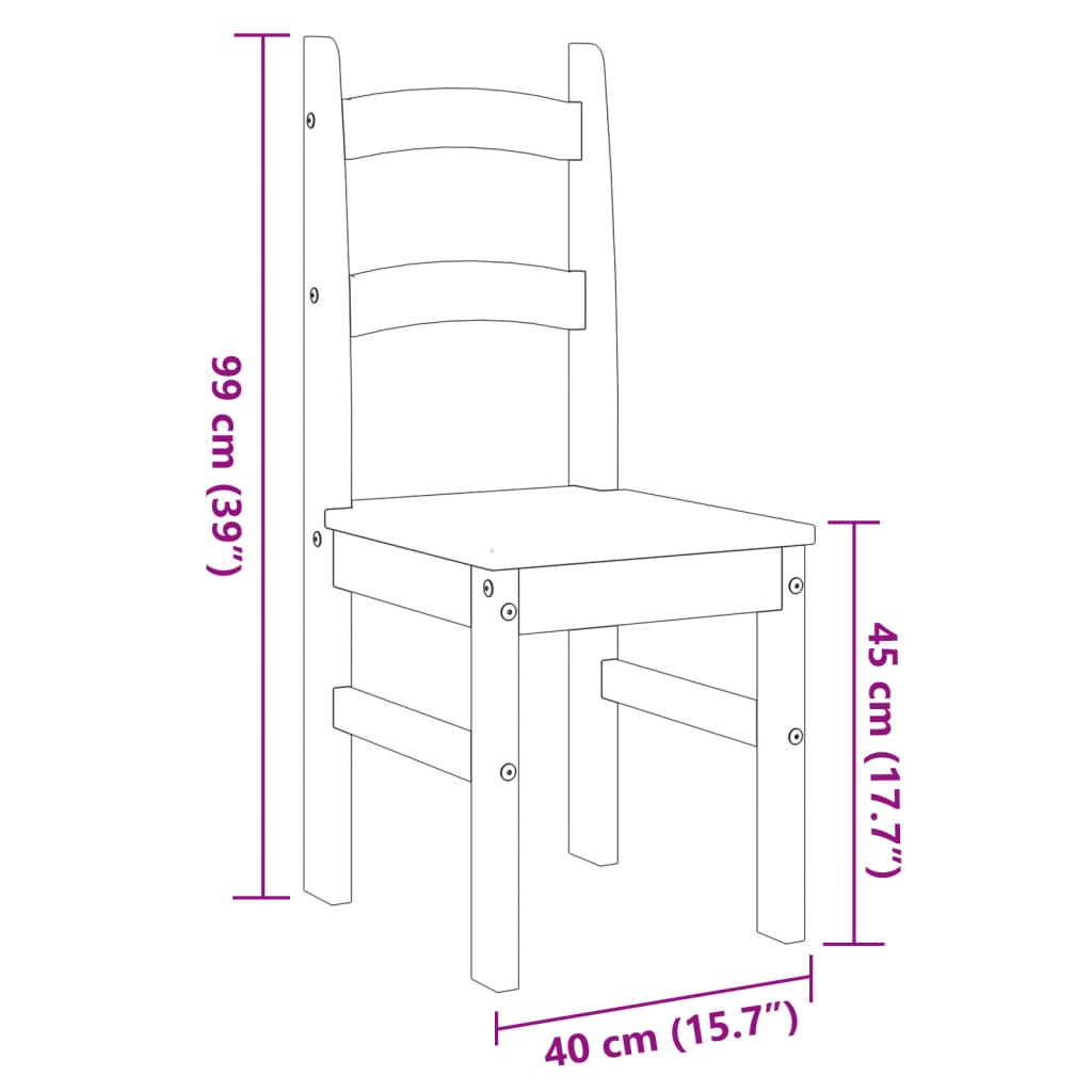 vidaXL Essstühle 2 Stk. Weiß 40x46x99 cm Massivholz Kiefer