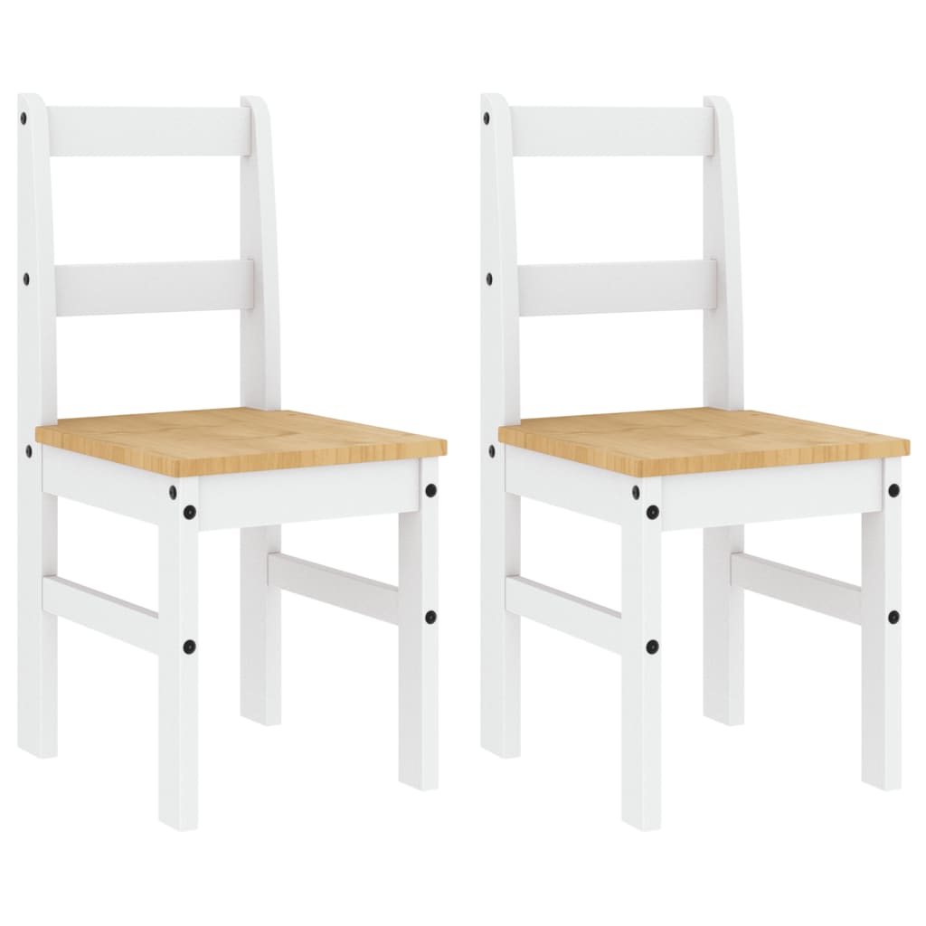 vidaXL Chaises de salle à manger 2 pcs Panama Blanc 40x46x90 cm Bois de pin massif