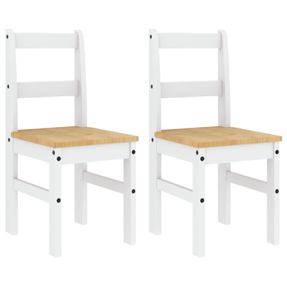 vidaXL Chaises de salle à manger 2 pcs Panama Blanc 40x46x90 cm Bois de pin massif