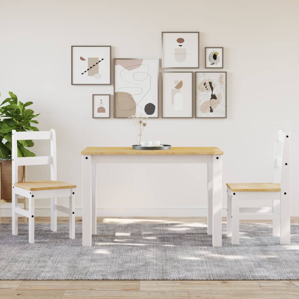 vidaXL Chaises de salle à manger 2 pcs Panama Blanc 40x46x90 cm Bois de pin massif
