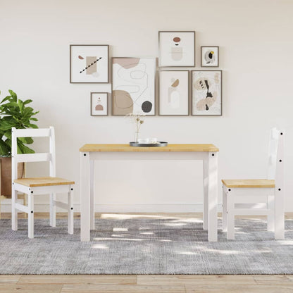 vidaXL Chaises de salle à manger 2 pcs Panama Blanc 40x46x90 cm Bois de pin massif