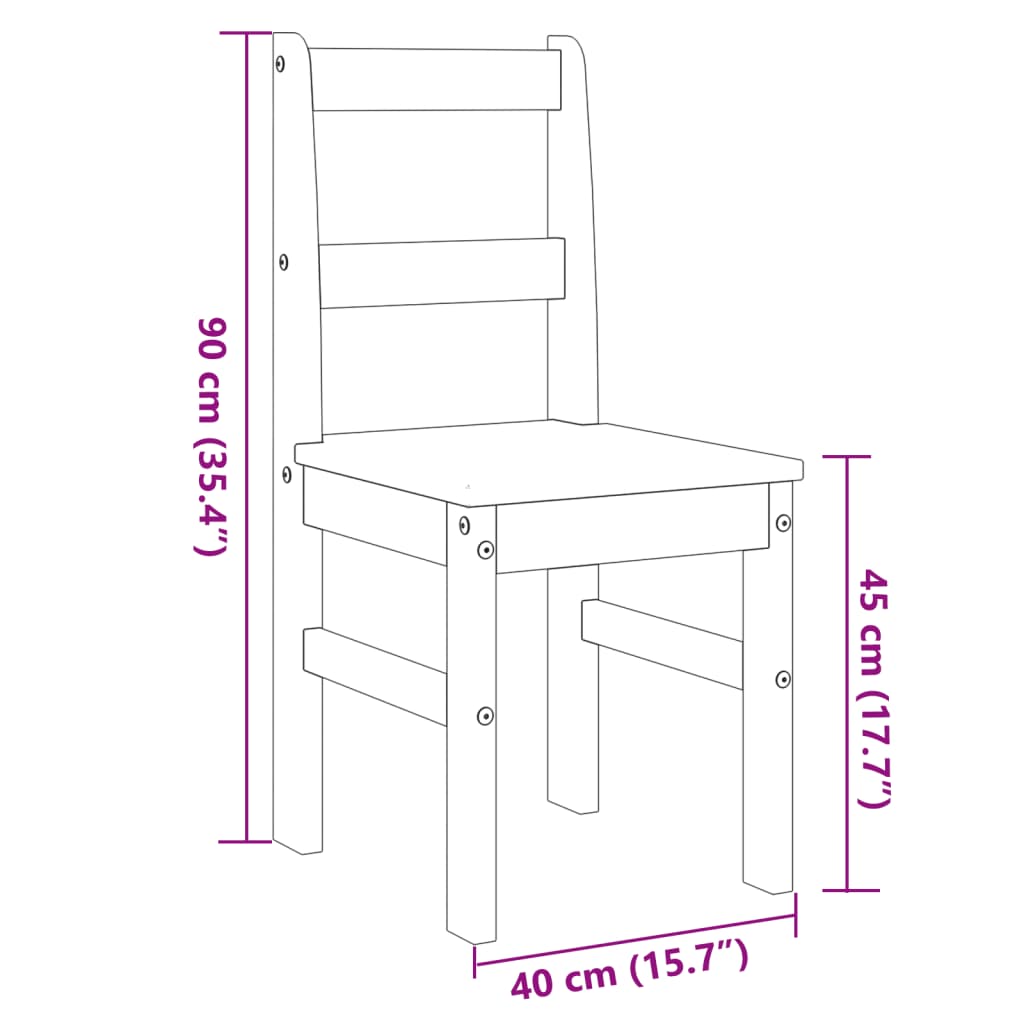 vidaXL Chaises de salle à manger 2 pcs Panama Blanc 40x46x90 cm Bois de pin massif