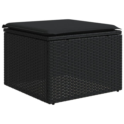 vidaXL Ensemble de canapés de jardin 5 pcs avec coussins, résine tressée noire