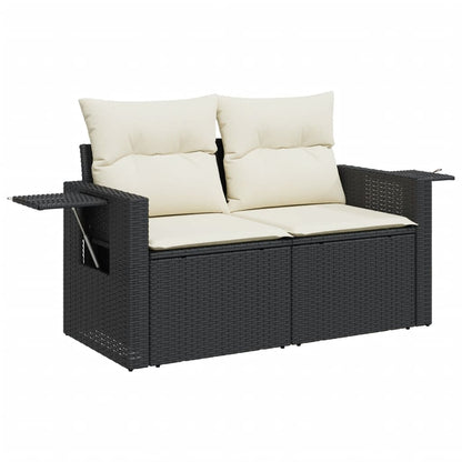 vidaXL Ensemble de canapés de jardin 12 pcs avec coussins Noir Résine tressée