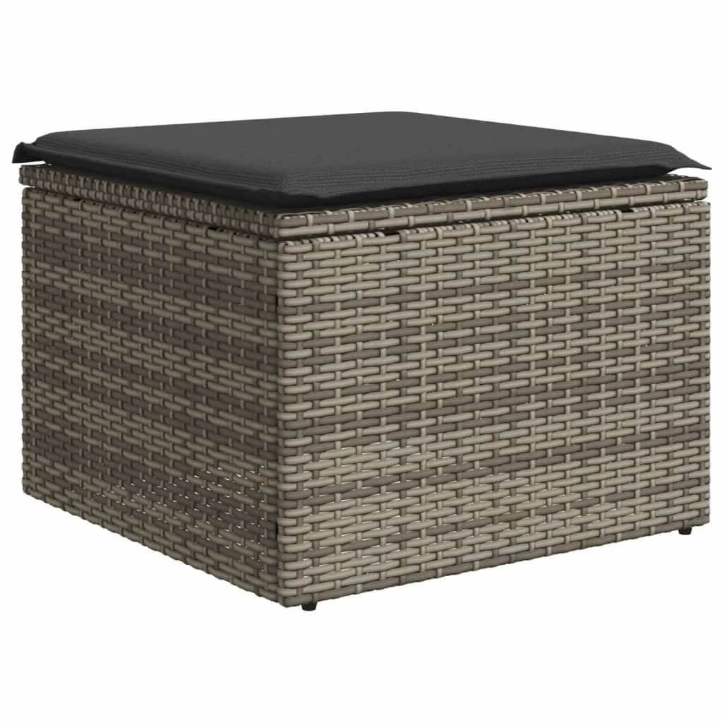 vidaXL Ensemble de canapés de jardin 7 pcs avec coussins Gris Résine tressée