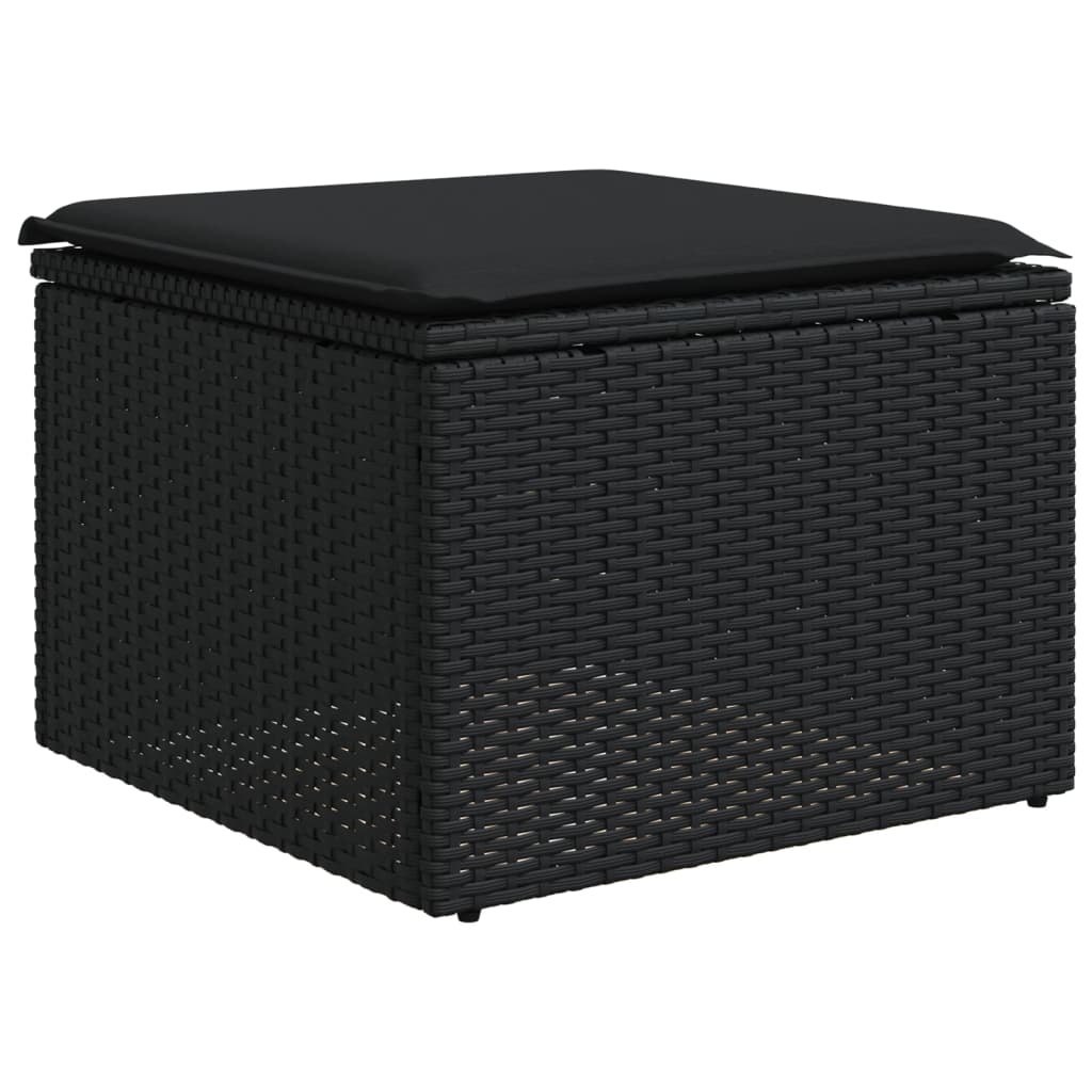 vidaXL Ensemble de canapés de jardin 8 pièces avec coussins résine tressée noir