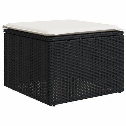 vidaXL Ensemble de canapés de jardin 8 pièces avec coussins résine tressée noir