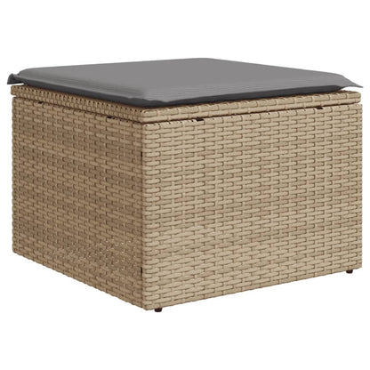 vidaXL Canapé d'angle de jardin 8 pcs avec coussins Résine tressée Beige