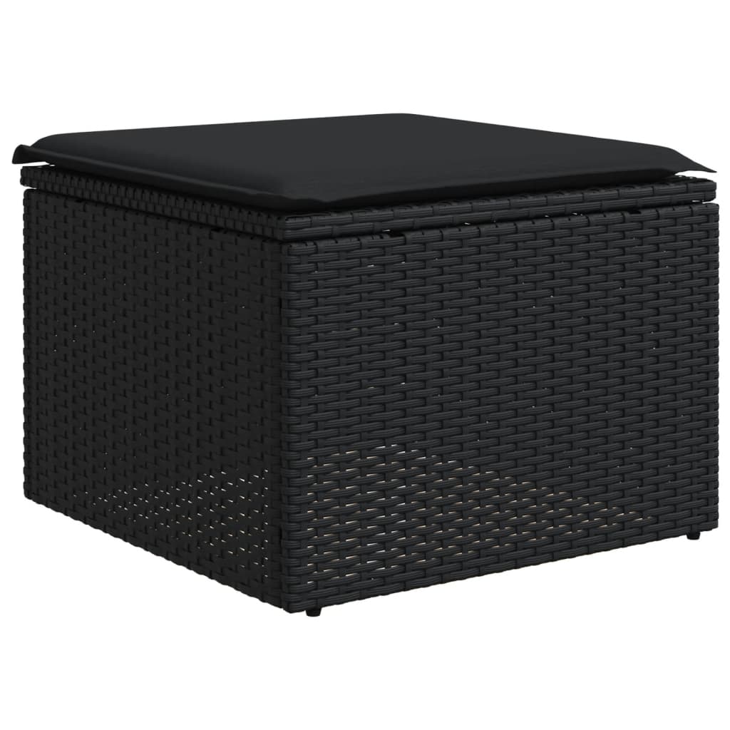 vidaXL Ensemble de canapés de jardin 8 pièces avec coussins résine tressée noir