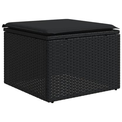vidaXL Ensemble de canapés de jardin 8 pièces avec coussins résine tressée noir
