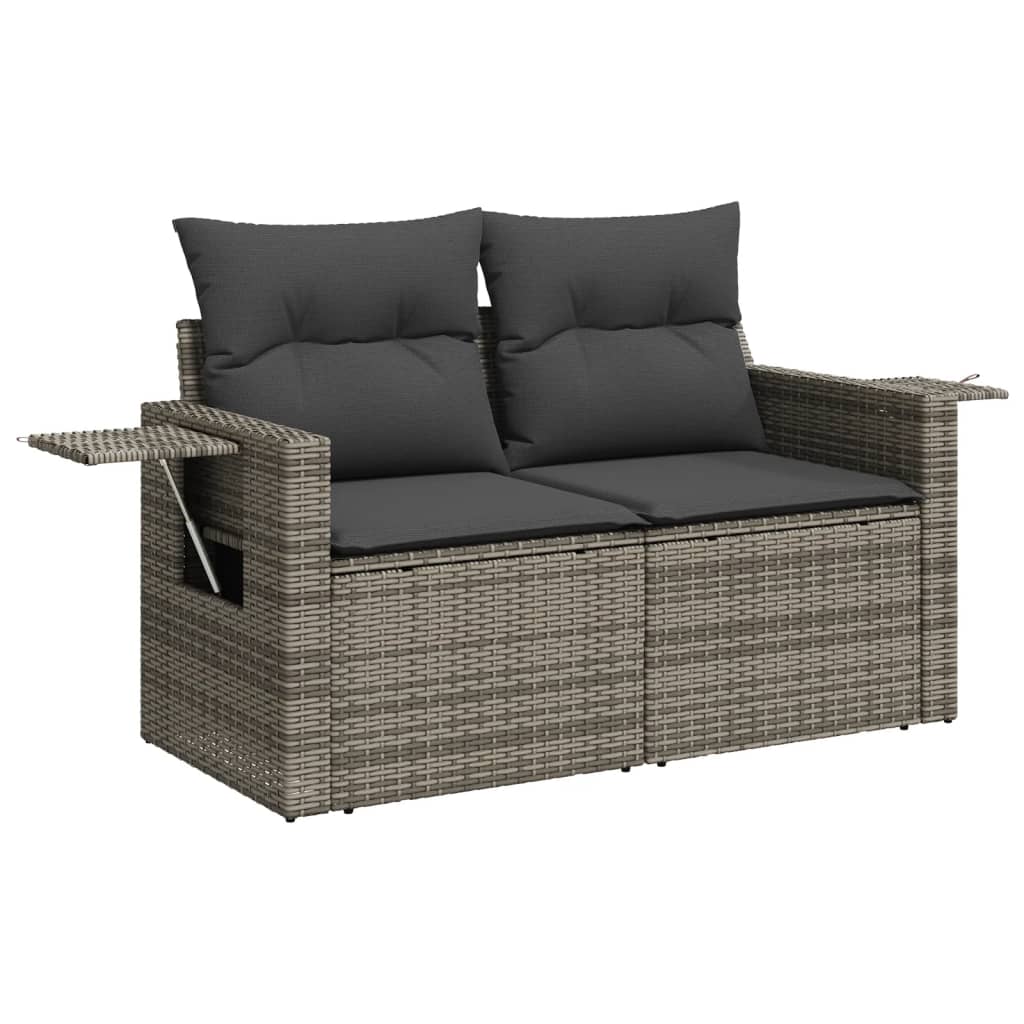 vidaXL Ensemble de canapés de jardin 11 pcs avec coussins en résine tressée gris