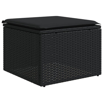 vidaXL Salon de jardin 10 pcs avec coussins Noir Résine tressée