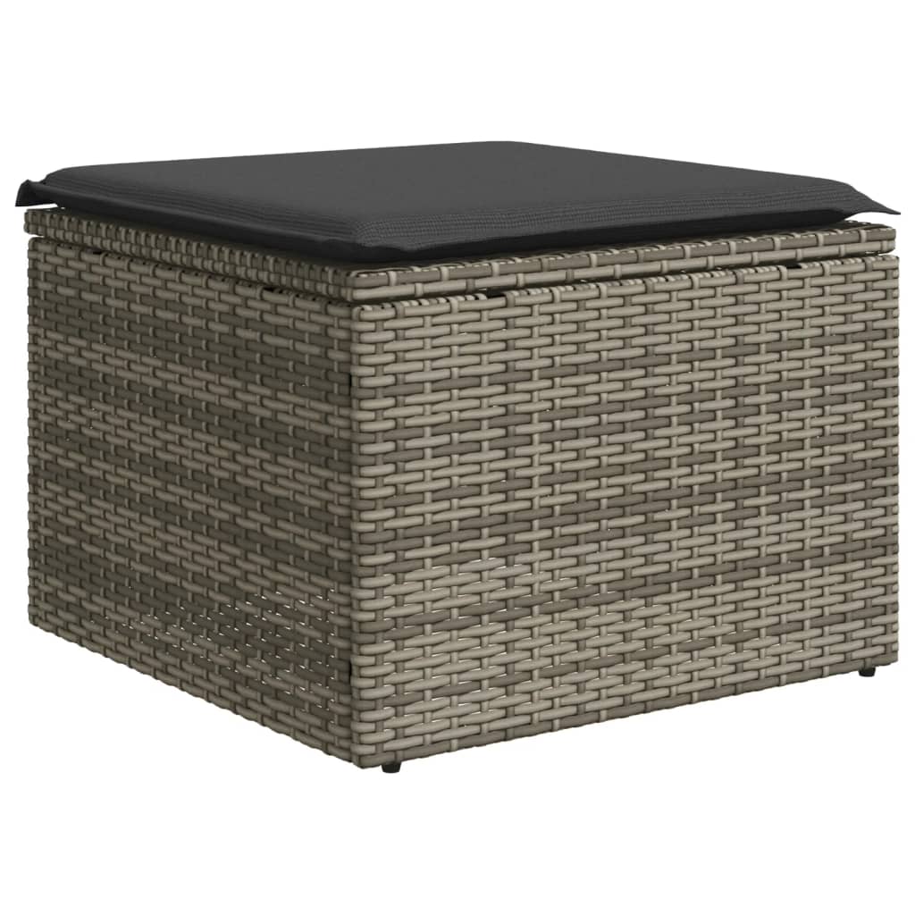 vidaXL Ensemble de canapés de jardin 11 pcs avec coussins en résine tressée gris