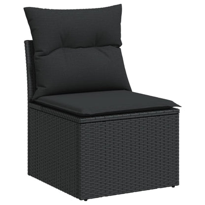 vidaXL Ensemble de canapés de jardin 12 pcs avec coussins Noir Résine tressée