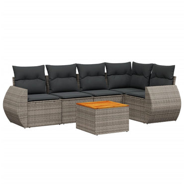 vidaXL Ensemble de canapés de jardin 6 pcs avec coussins gris résine tressée