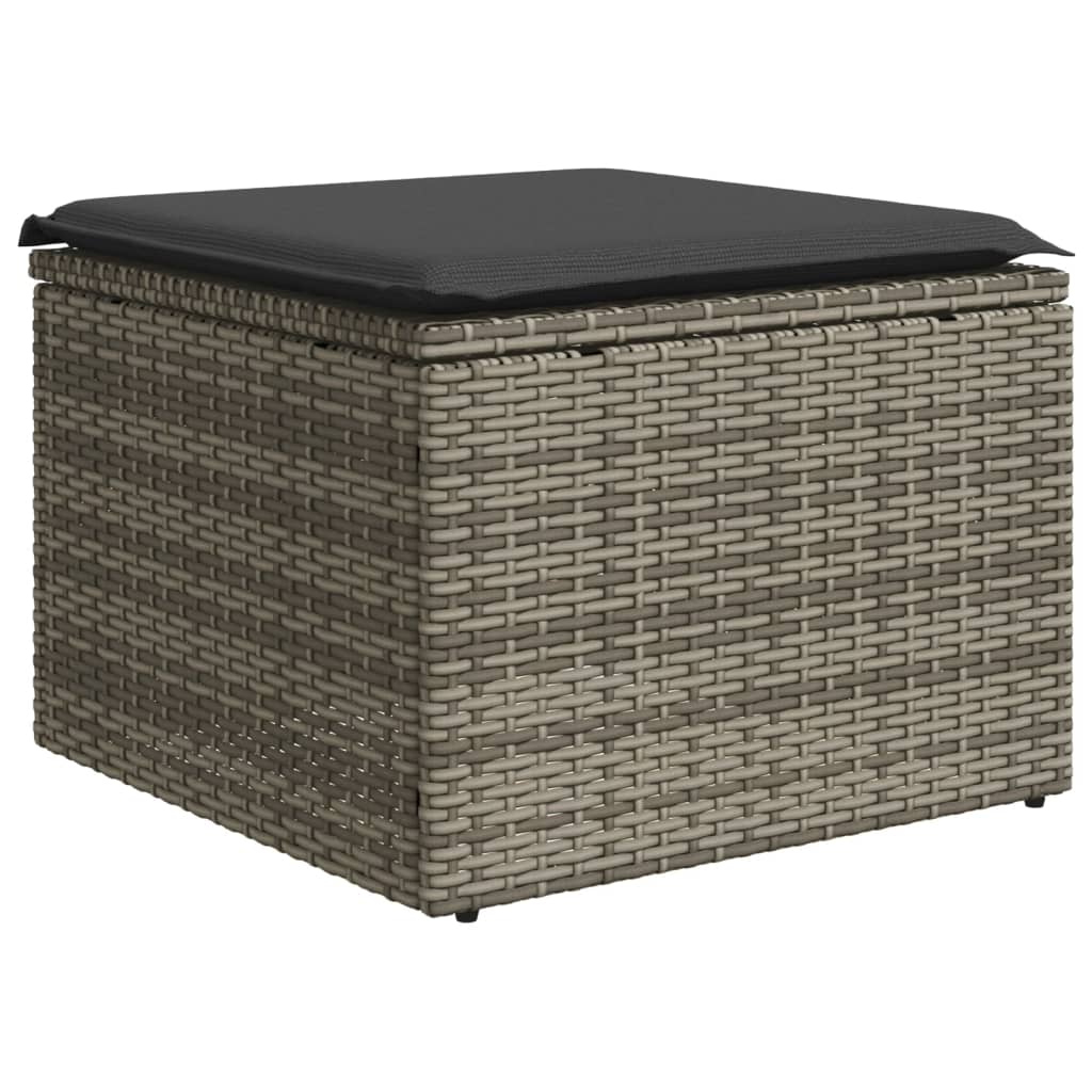 vidaXL Ensemble de canapés de jardin 7 pcs avec coussins Gris Résine tressée