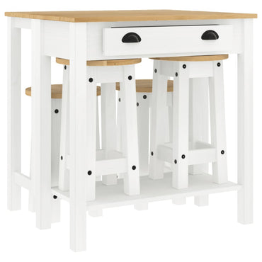 vidaXL 5-tlg. Bar-Set Weiß Massivholz Kiefer