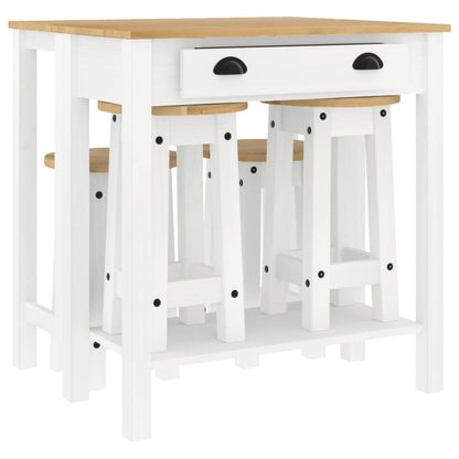 vidaXL 5-tlg. Bar-Set Weiß Massivholz Kiefer