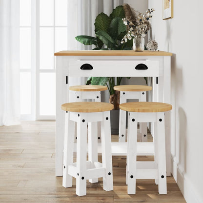vidaXL 5-tlg. Bar-Set Weiß Massivholz Kiefer