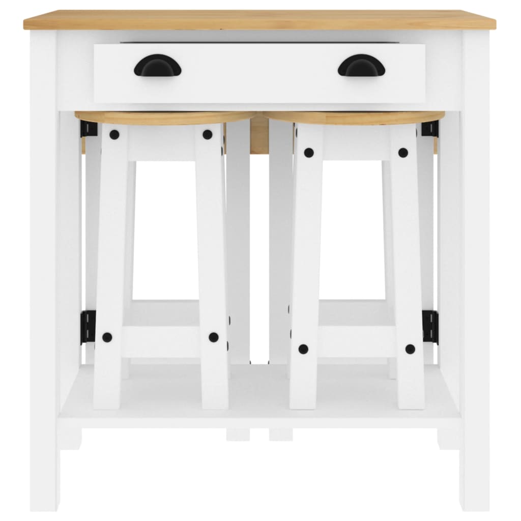 vidaXL 5-tlg. Bar-Set Weiß Massivholz Kiefer