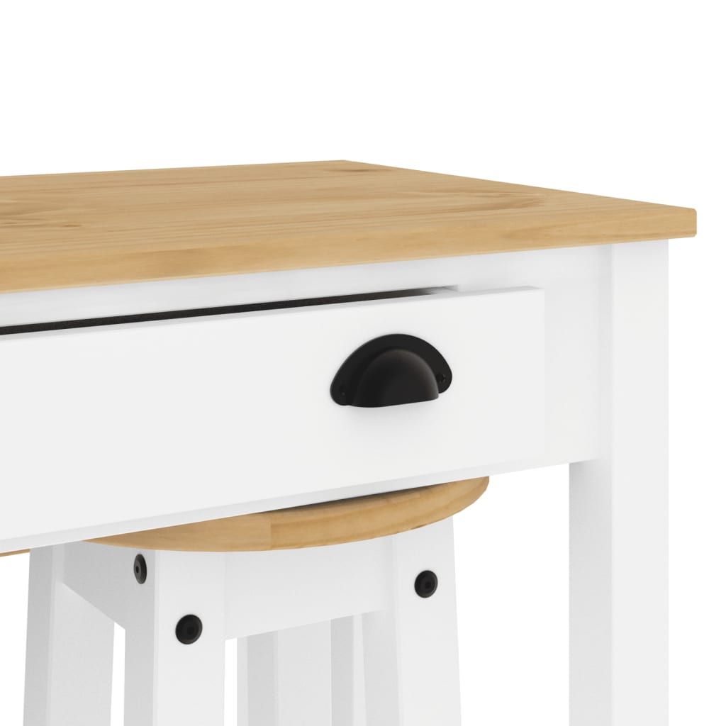 vidaXL 5-tlg. Bar-Set Weiß Massivholz Kiefer