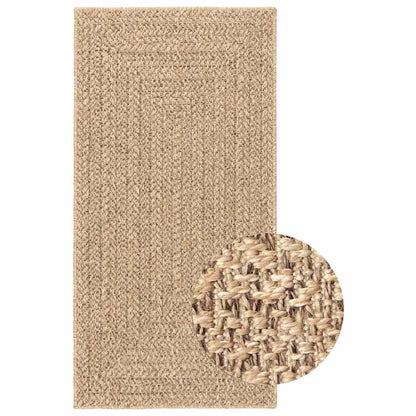 vidaXL Teppich ZIZUR 100x200 cm Jute-Optik Indoor und Outdoor