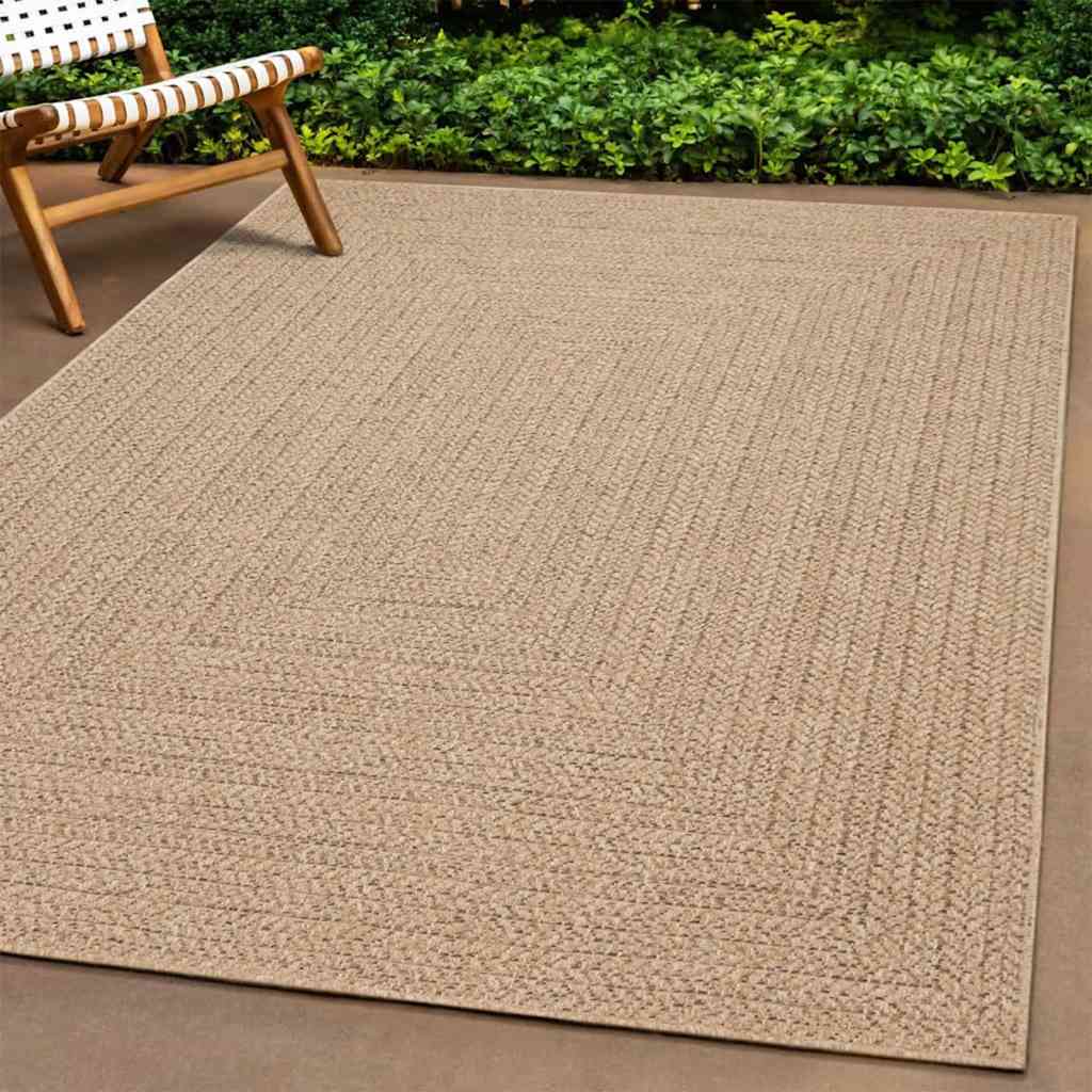 vidaXL Tapis ZIZUR 120x120 cm aspect jute Intérieur et extérieur