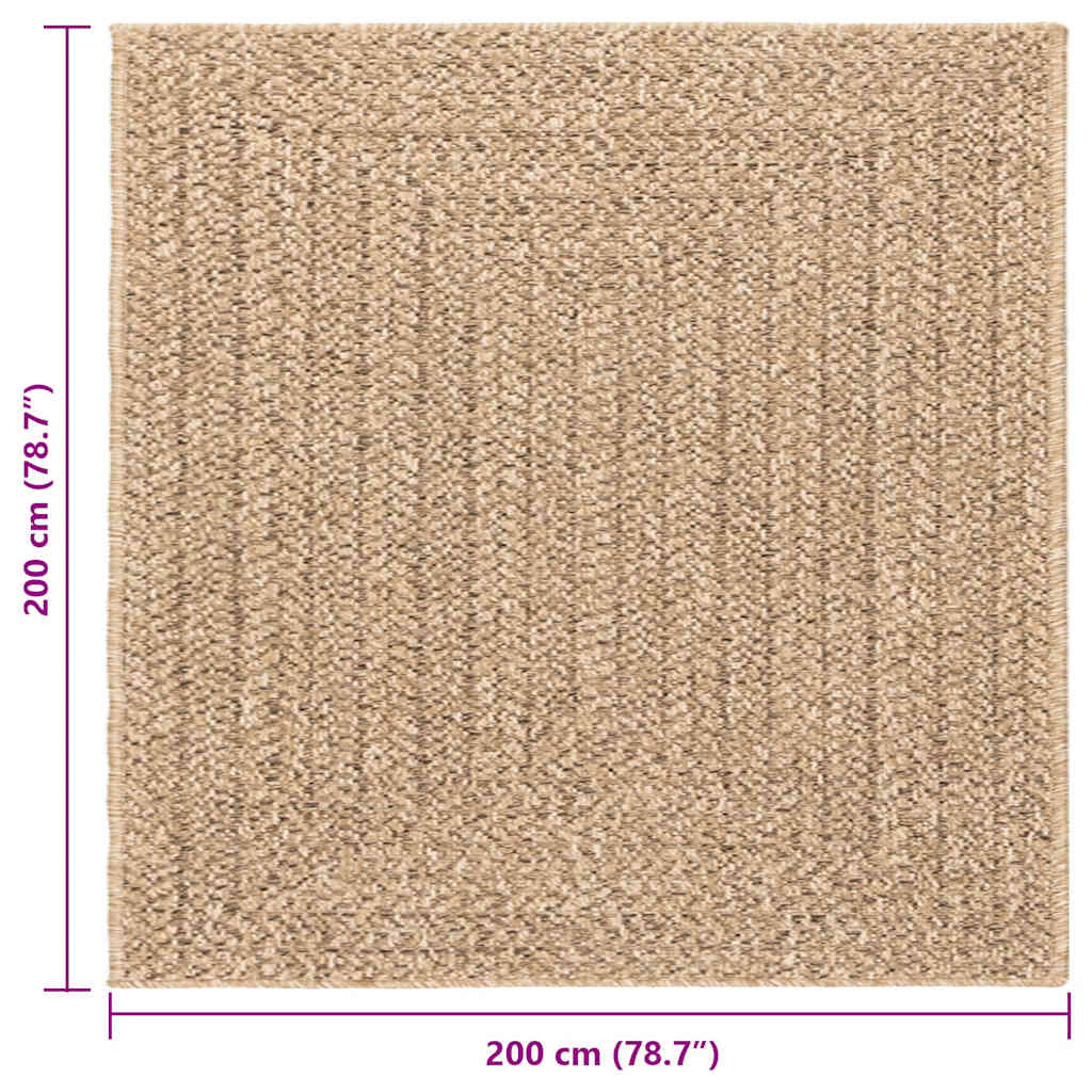vidaXL Tapis ZIZUR 200x200 cm aspect jute Intérieur et extérieur