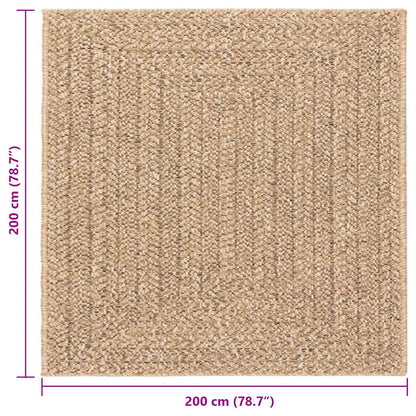 vidaXL Tapis ZIZUR 200x200 cm aspect jute Intérieur et extérieur