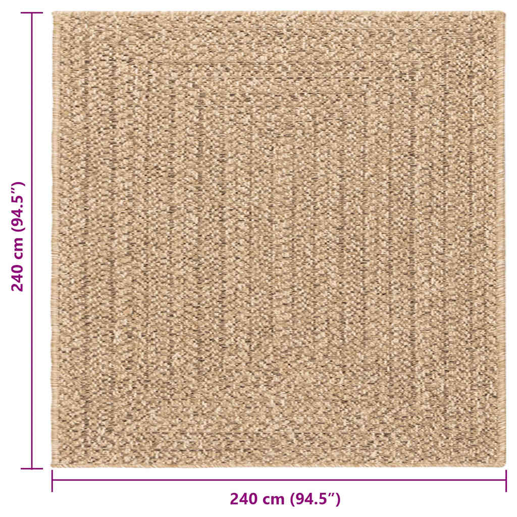 vidaXL Tapis ZIZUR 240x240 cm Aspect jute Intérieur et extérieur
