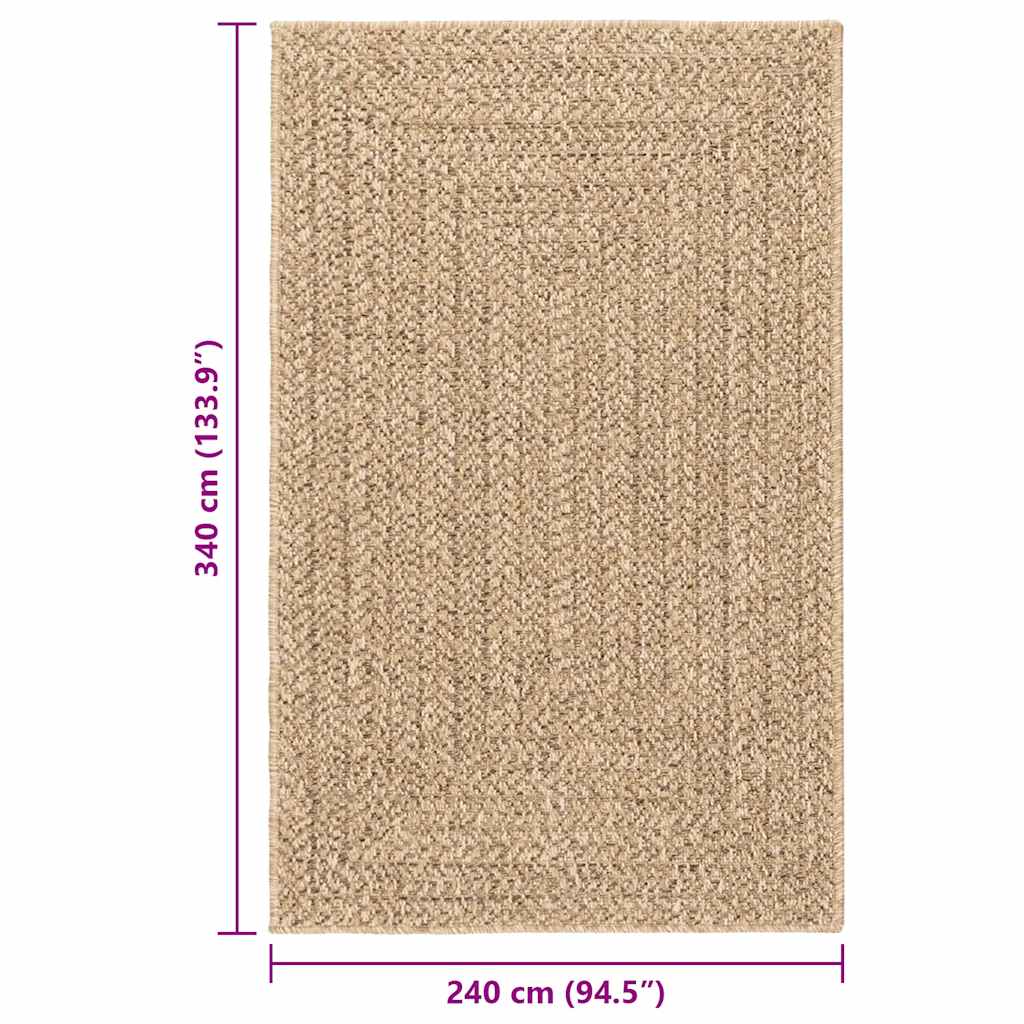 vidaXL Tapis ZIZUR 240x340 cm aspect jute Intérieur et extérieur