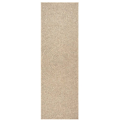 vidaXL Teppich ZIZUR 80x200 cm Jute-Optik Indoor und Outdoor