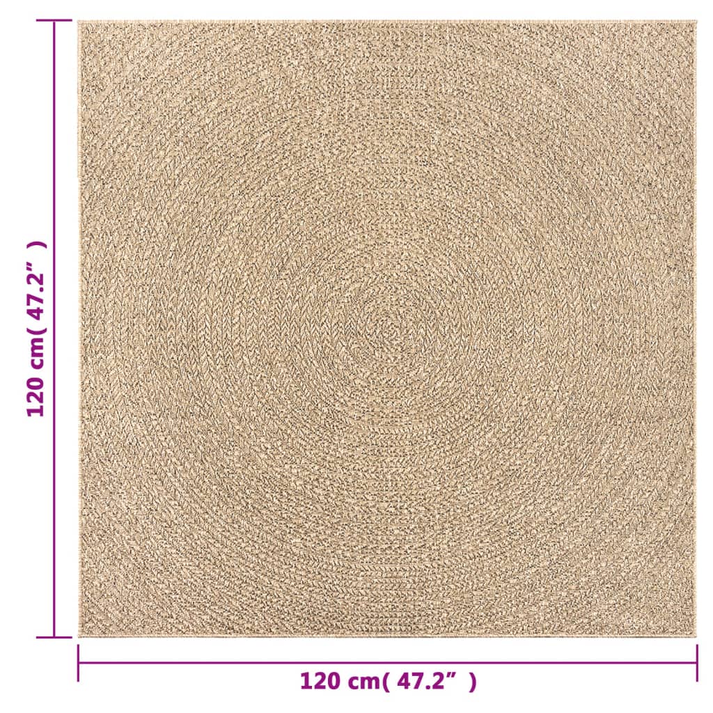 vidaXL Tapis ZIZUR 120x120 cm aspect jute Intérieur et extérieur
