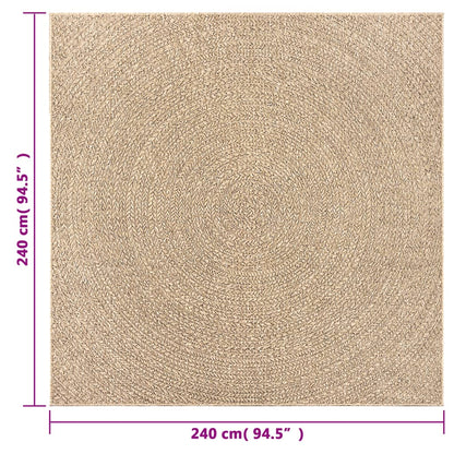 vidaXL Tapis ZIZUR 240x240 cm Aspect jute Intérieur et extérieur