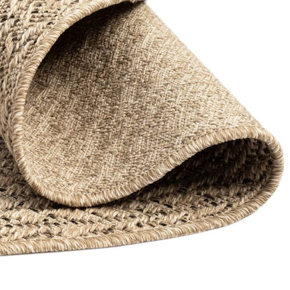 vidaXL Tapis ZIZUR Ø 200 cm aspect jute intérieur et extérieur