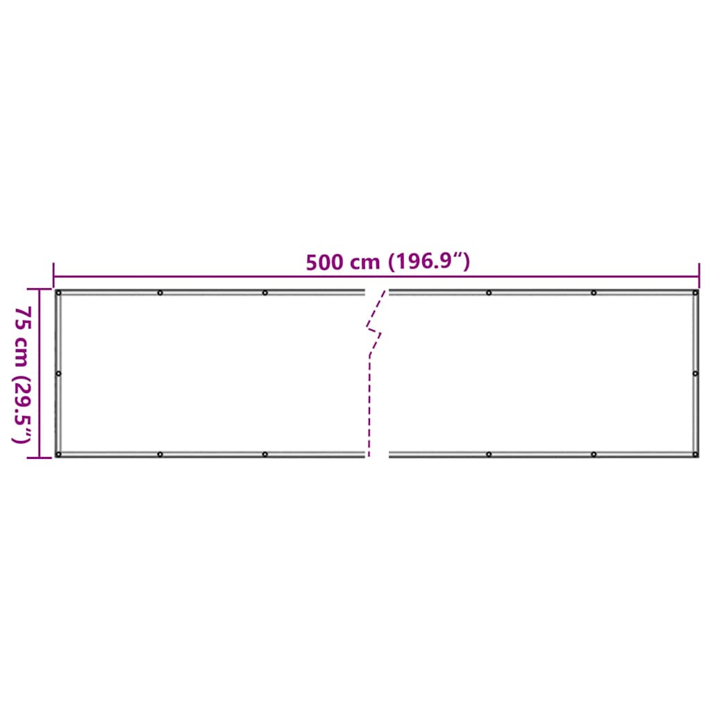 vidaXL Balkon-Sichtschutz Anthrazit 500x75 cm PVC