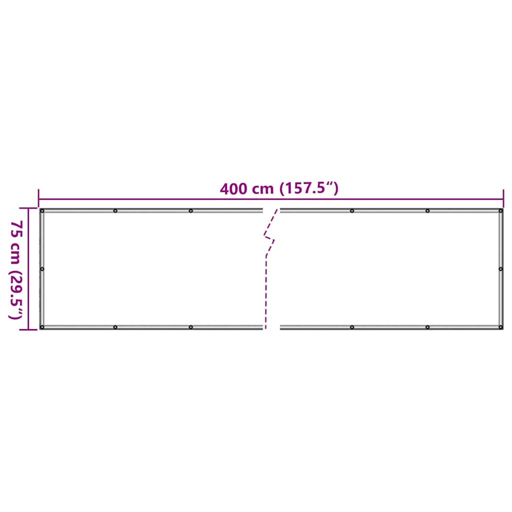 vidaXL Balkon-Sichtschutz Grau 400x75 cm PVC