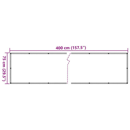 vidaXL Balkon-Sichtschutz Grau 400x75 cm PVC