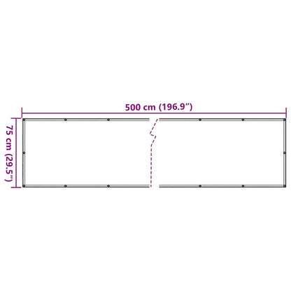 vidaXL Balkon-Sichtschutz Grau 500x75 cm PVC