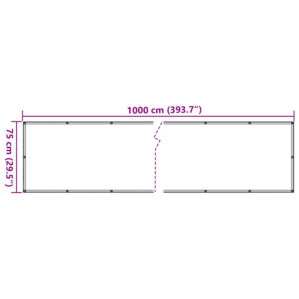 vidaXL Balkon-Sichtschutz Grau 1000x75 cm PVC