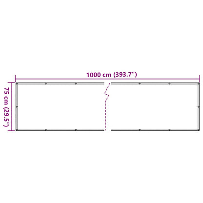 vidaXL Balkon-Sichtschutz Grau 1000x75 cm PVC