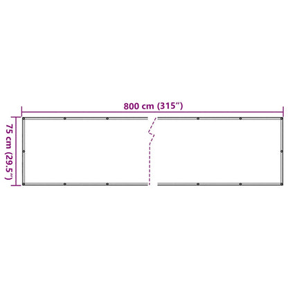 vidaXL Balkon-Sichtschutz Creme 800x75 cm PVC