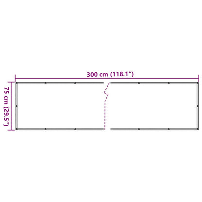vidaXL Balkon-Sichtschutz Weiß 300x75 cm PVC