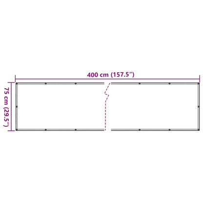 vidaXL Balkon-Sichtschutz Weiß 400x75 cm PVC